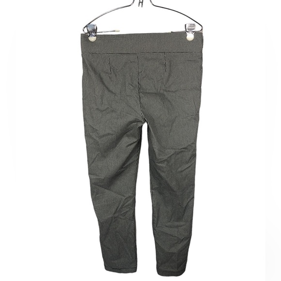 Retrology Women’s Petite Pull On Pant Houndstooth Wide Waist Tapered Silver Trim - Picture 2 of 8